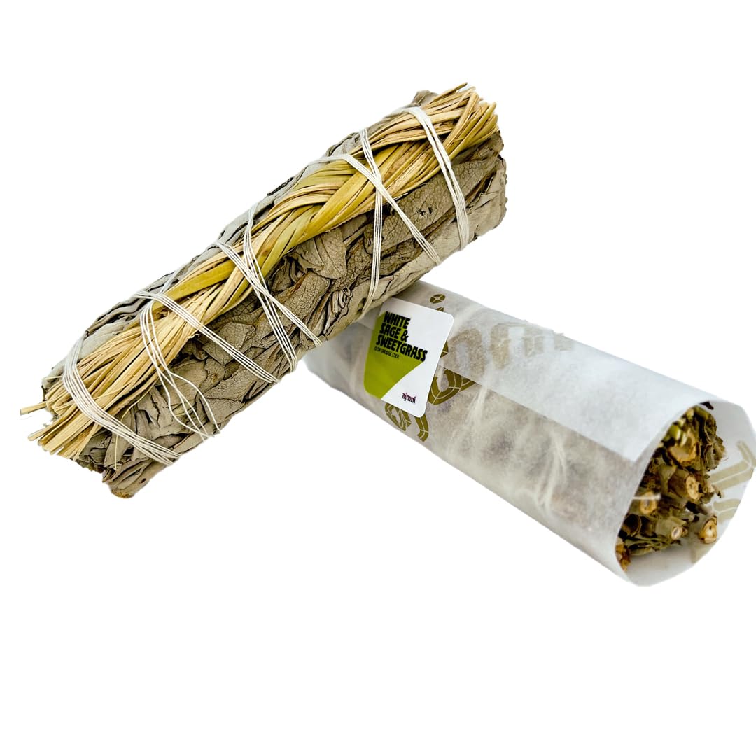 Ajooni Natural White Sage And Sweetgrass Smudge Stick