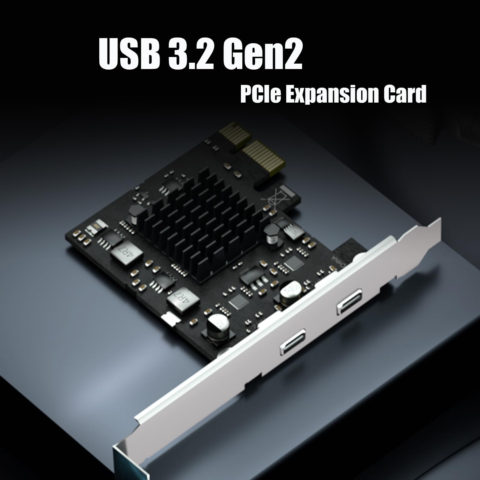 GLOTRENDS U3142X1 2 porty karta rozszerzeń USB PCIe 10Gb, 2 porty USB-C (USB 3.2 Gen 2), interfejs PCIe X1, kompatybilna z systemami Windows/Linux/macOS