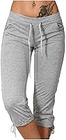 Vista 183 de Pantalones capri para mujer, estilo casual, de verano, elásticos, de cintura alta, pantalones de yoga, ajuste atlético, pantalones deportivos