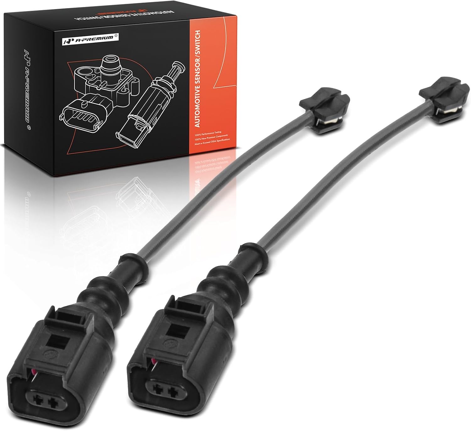 A-Premium Front Disc Brake Pad Wear Sensors Compatible with Volkswagen Jetta 2019-2020, Golf 2015-2020, Tiguan 2018-2020, GTI, Audi A3, TT Quattro, S3, 2-PC Set