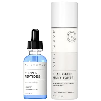 Asterwood Copper Peptides Serum 1oz + Dual Phase Milky Toner