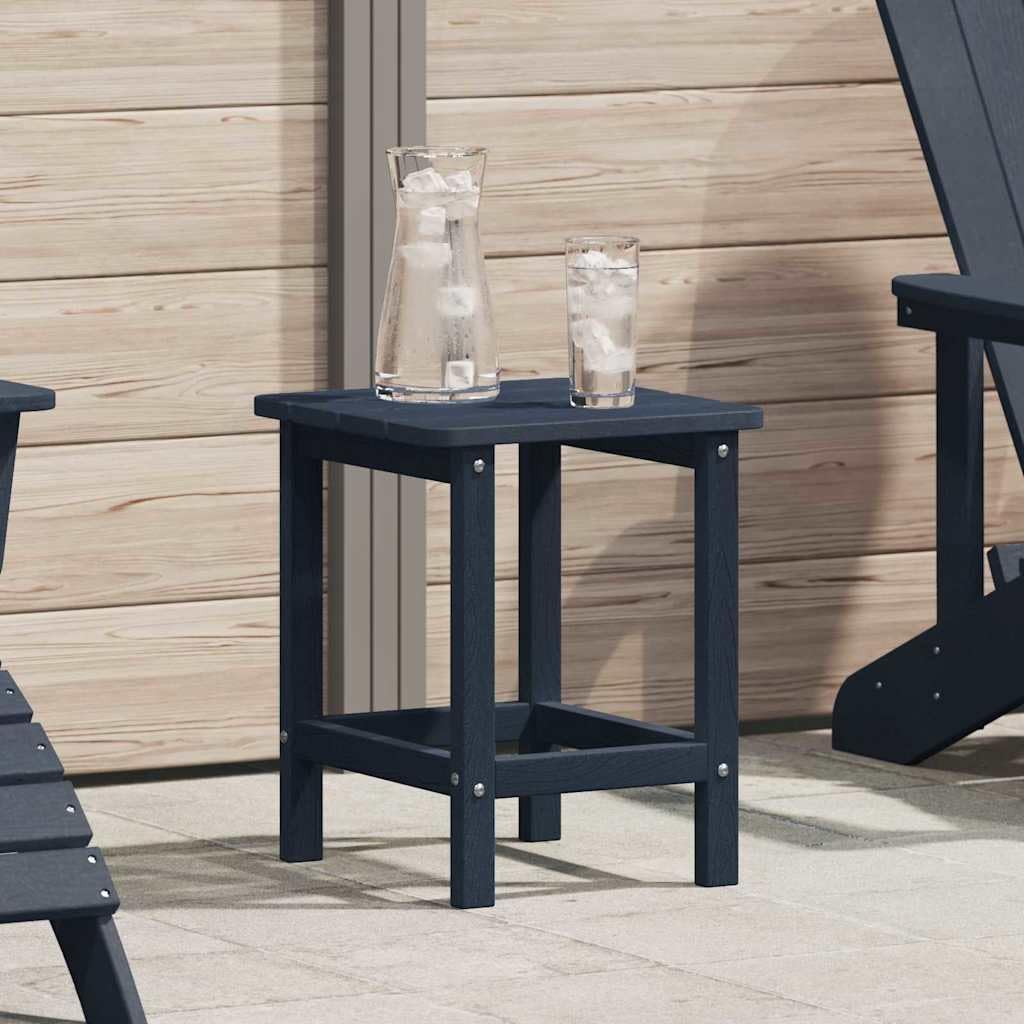 SXZenSpace Square Navy Blue Outdoor Coffee Table 38 x 46 cm, Lightweight Side Polyethylene for Garden Patio Balcony Terrace, Modern Bistro Design, Easy Assembly