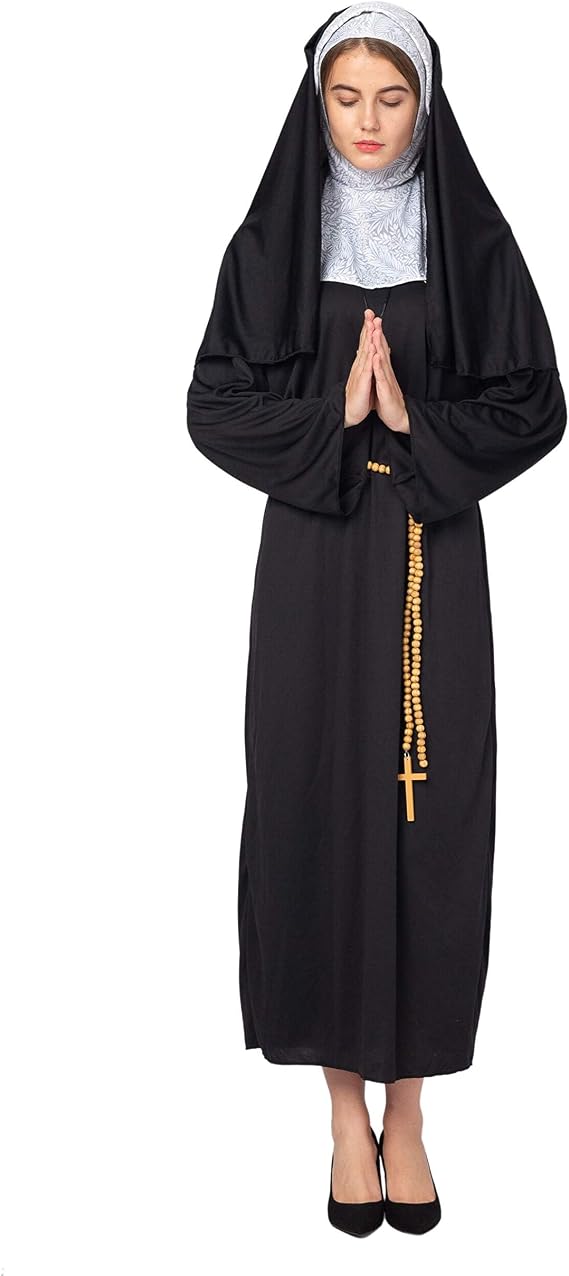 Spooktacular Creations Halloween Nun Costume Women, Nun Outfit Women, Adult Halloween Costume for Dress Up Party Cosplay