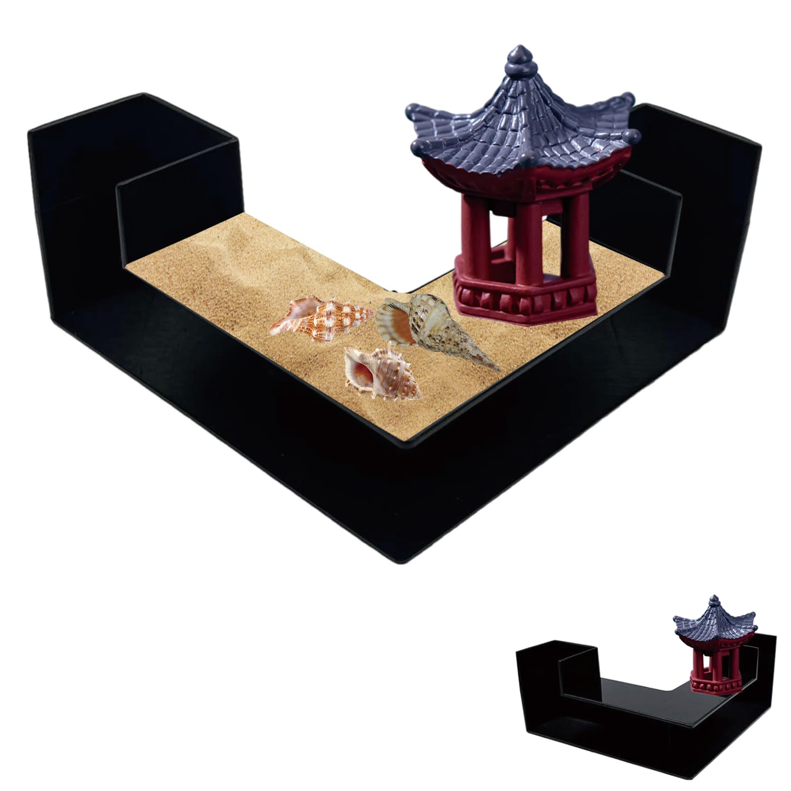 ZPSCXQ 2 Pcs Aquarium Tunnel Decoration Set, Micro Landscape Fish Tank Corner Tunnel Cave for Shrimp Cichlids, Betta