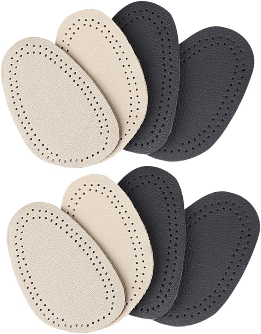 Beavorty 12pairs Non- Forefoot Pads Cowhide Cushion Inserts for Bunion Relief Lightweight and Practical Foot Comfort Beige Black