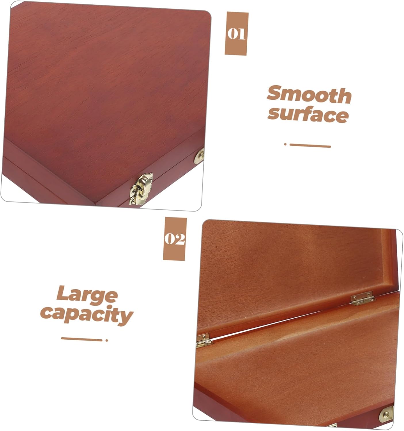 LOLIPPYY Wooden Painting Box for Students Portable Art Supplies Case Compartments Lightweight Mixing Palette for Oil Paints and Drawing Tools