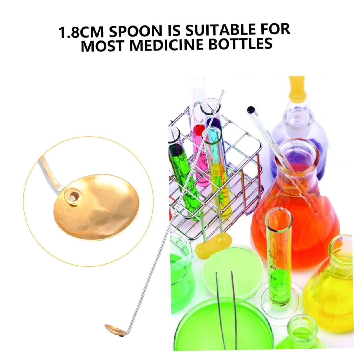 PRETYZOOM 15pcs Copper Burning Spoon Set for Laboratory and Teaching 21-24cm Heat Resistant Chemical Combustion Spoons