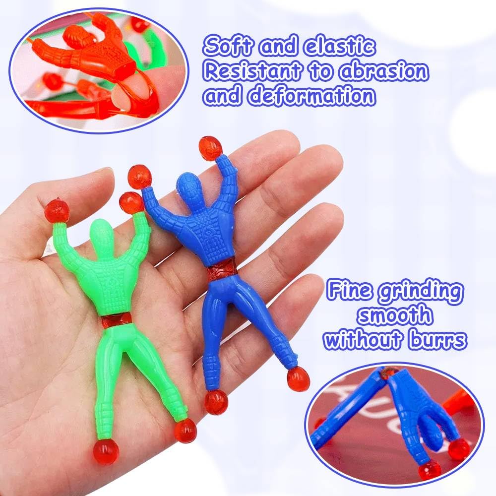 Henyall 20 Pcs Sticky Man Window Crawler Stretchy Men,Multicolored Window Walkers Sticky Set,Wall Crawlers Stretchy Toy,Perfect Party Bag Fillers for Kids Events,Goody Bags or Party Favors - Image 2