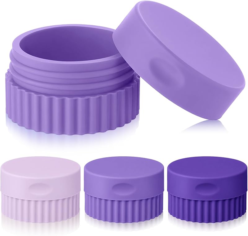 Maxcheck Frascos Recarregáveis de Silicone para Viagem, 20 mL, com Tampa de Encaixe, Light Purple, Pacote com 4