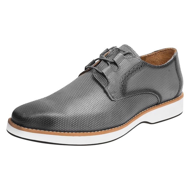 Image of LIBERTYZENO Mens Knitted & Animal Print Genuine Leather Adults Lace Up Oxford Dress Shoes for Easter Gift