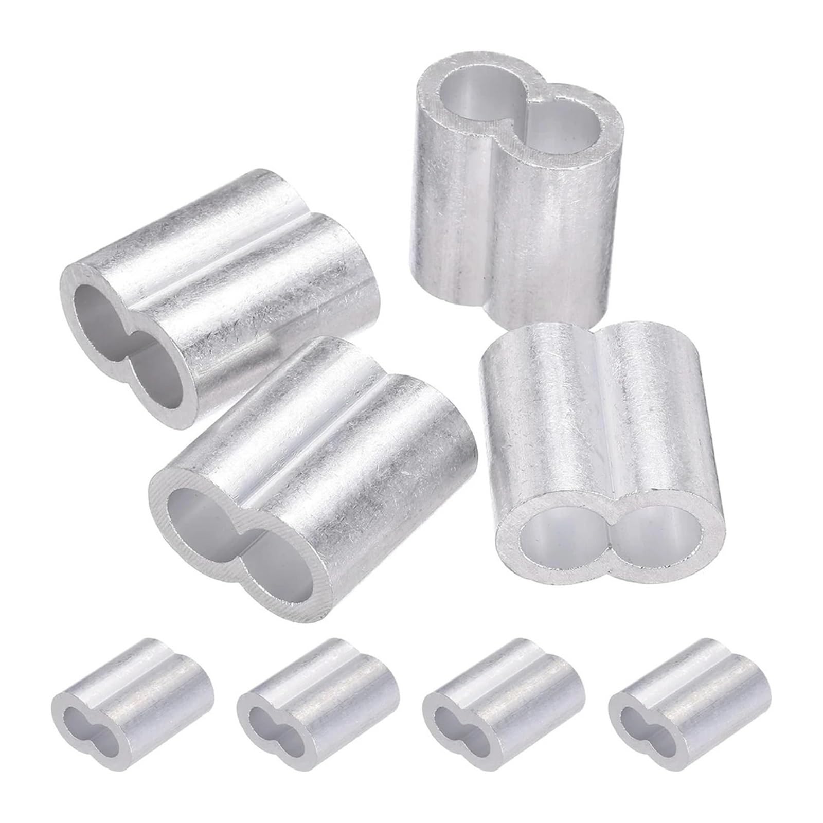 Puntali, Manicotti a crimpare for cavi Puntali for filo a doppio foro da 300 pezzi Tappo in alluminio a forma di 8