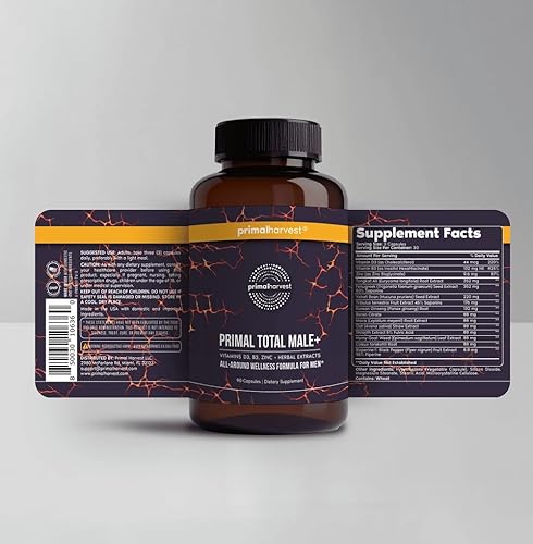 Miniatura 9 de Primal Harvest Primal Total Natural Tribulus Terrestris Masculino, Fenogreco, Ginseng coreano, Maca Root Horny Goat Weed para hombres Booster, Max