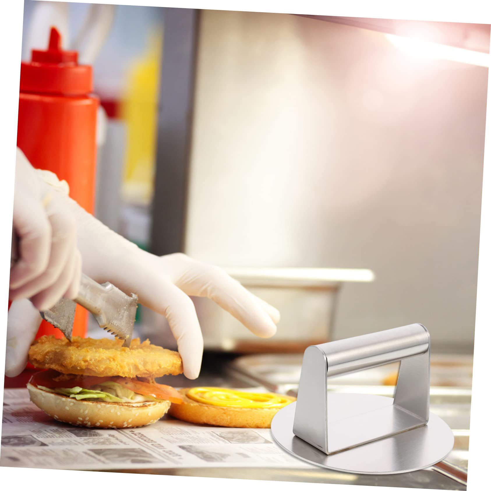 Presse à Burger Acier Inoxydable BESTonZON - Outil Galettes Hamburger Parfaites