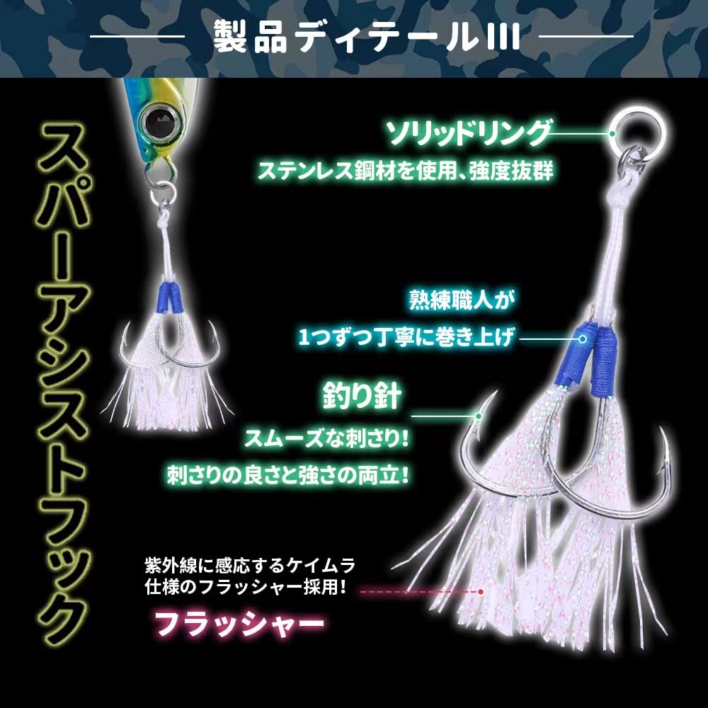 Amazon.co.jp: 遊心館釣具 メタルジグ5色組（35/45/60g）アシスト