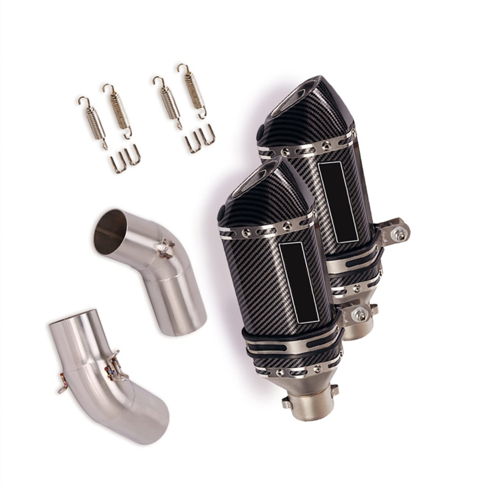 Sistema De Escape Para Motocicleta De 51MM, Silenciador De Tubo De Enlace De Conexión Media Doble, Tubo De Escape DB Killer Para Ducati Monster 696 695 795 796 1100 (Color : M)