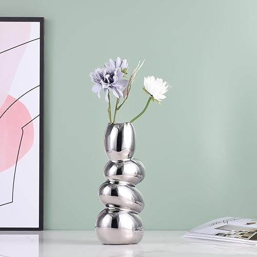 Miniatura 6 de Jarrón de cerámica para decoración del hogar, para boda, rústico, moderno, sala de estar, centro de mesa, jarrón creativo con forma de huevo