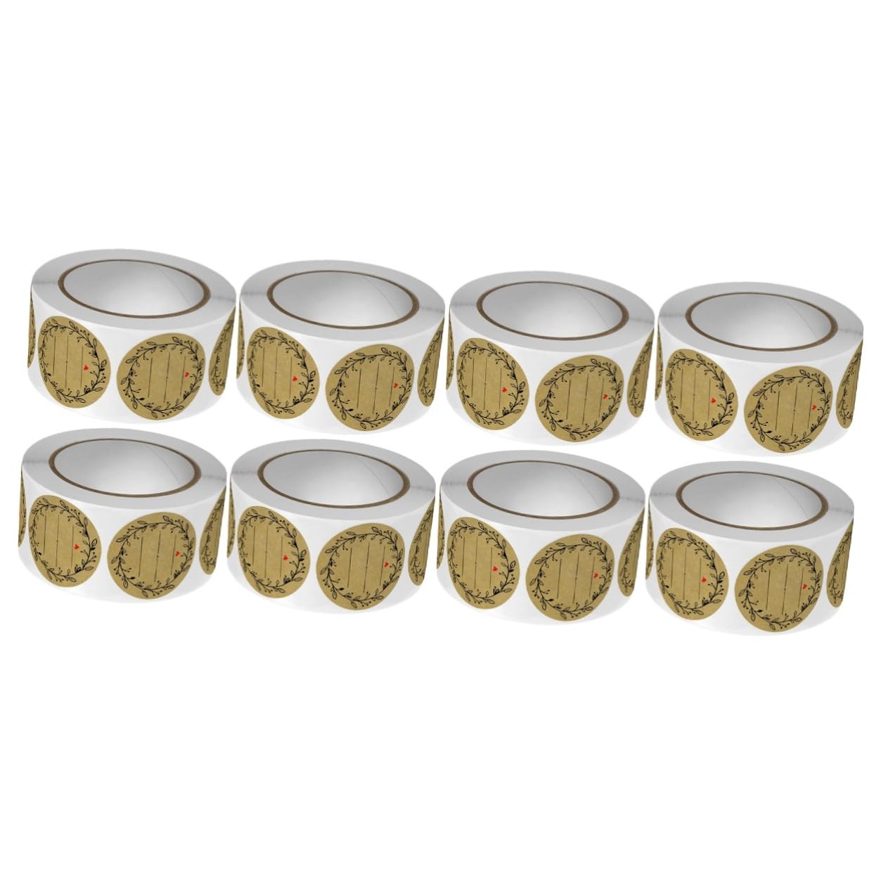 Lurrose 8rouleaux Étiquettes Autocollantes Pour Boulangerie De Stickers Décoratifs Kraft Autocollants Multi-usages Pour De Cookies Et De Fête