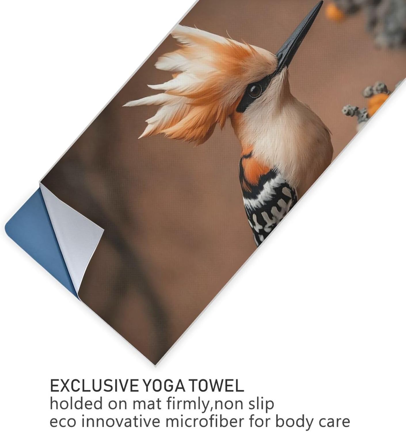 Bird Rock Hot Yoga Towel – Stylish, Non-Slip, Grip Dots, Super Absorbent, 27" x 73" - Yoga Mat Towels for Exercise, Fitness
