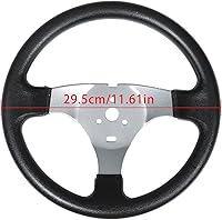 Vista 2 de munirater Kit de acero para volante de 11.811 in, piñón de engranaje de 12.598 in, eje ajustable, repuesto para Go Kart de 110 CC