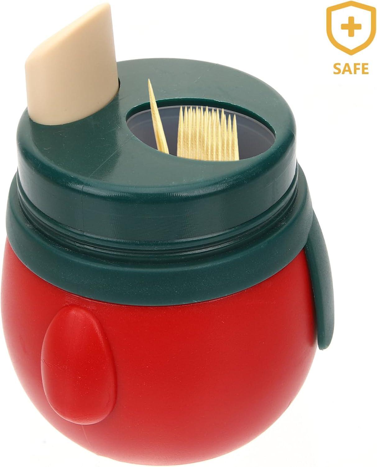 BETOOKY Automatic Cute Bunny Toothpick Dispenser Holder, Red Plastic Toothpick Box with Spring Pop-up Design for Home Kitchen and Party Use