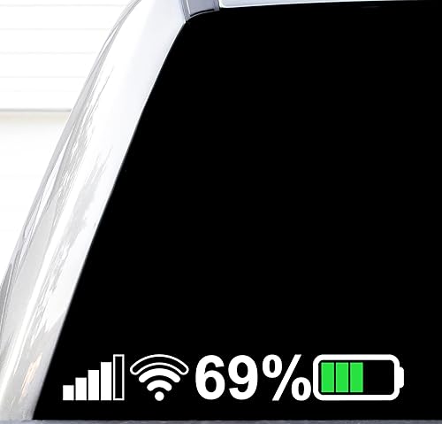 Miniatura 1 de Barras de señal de datos, símbolo Wifi, calcomanía de duración de la batería del teléfono, calcomanía de nivel de batería WiFi, divertidas