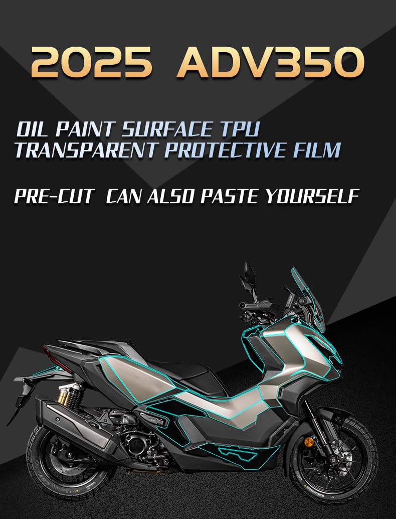Per HONDA ADV350 2025 | Kit di pellicole protettive trasparenti per tutta la carrozzeria, adesivi protettivi per bici, resistenti ai raggi UV (l'intero veicolo, TPH)