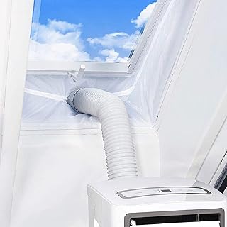 AC Window Seal Universal Window Seal Kit for Portable Mobile Air Conditioner Unit And Tumble Dryer Hot Air Stop Air Exchange Guards With Zip and Hook Tape, No Need For Drilling Holes