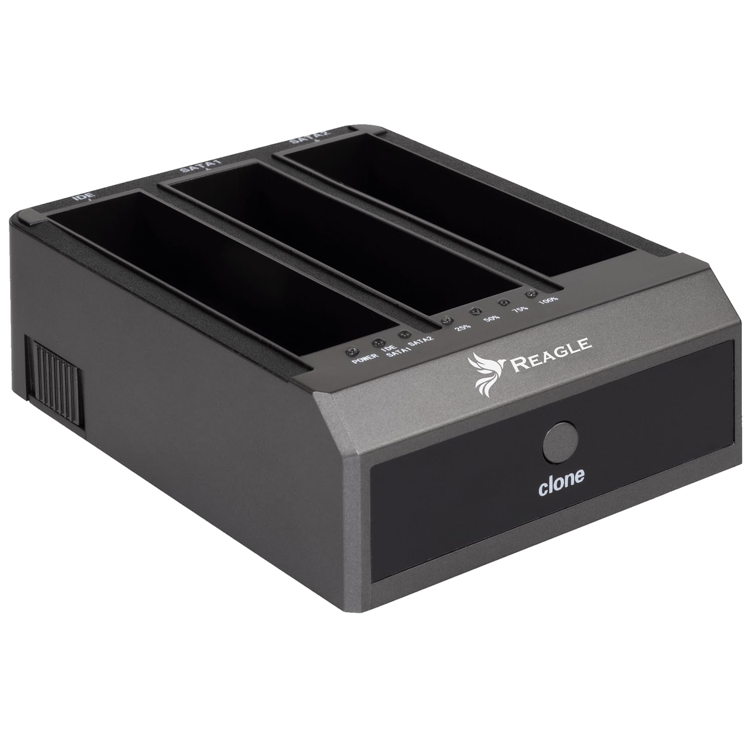 Reagle Station d'accueil pour disque dur 2,5" et 3,5" HDD/SSD 3 baies, fonction clonage hors ligne, USB 3.2 Gen 1, 18 To, aluminium, SuperSpeed 5 Gb/s, Plug & Play, avec bloc d'alimentation et câble