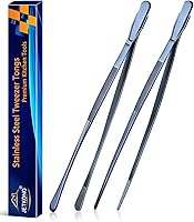 Vista 13 de JETKONG 2 pinzas finas de acero inoxidable de 16 pulgadas extra largas, pinzas de cocina largas para cocinar (arcoíris)