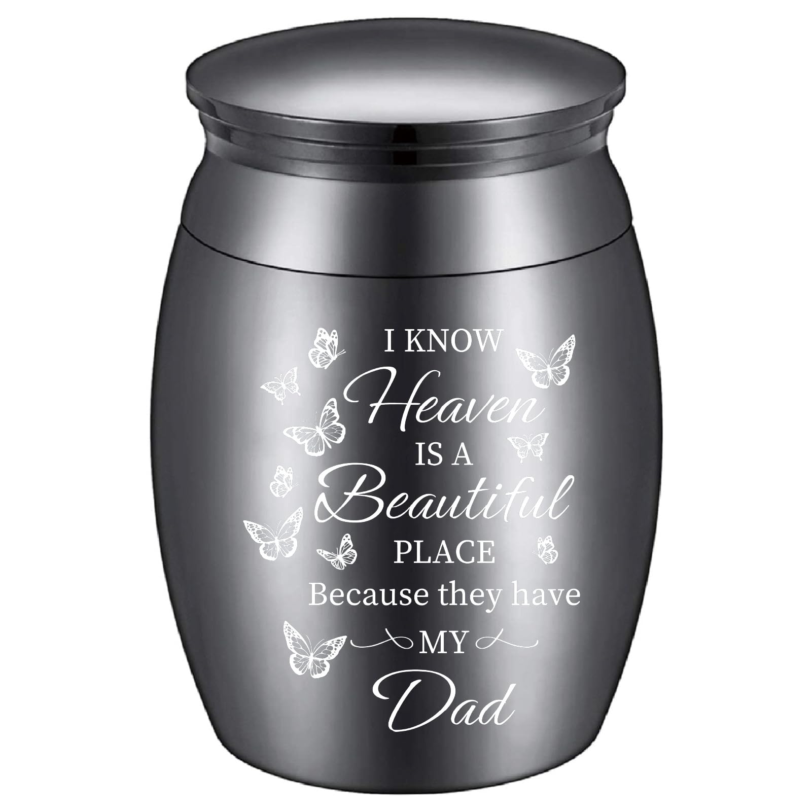 CREATCABIN Mini Cremation Urn Small Keepsake Urns Ashes Holder Black Butterfly Alloy Sharing Funeral Urn Kit Memorials Miniature Container Decorative Urn with Velvet Bag for Female Male 1.6x1.2Inch