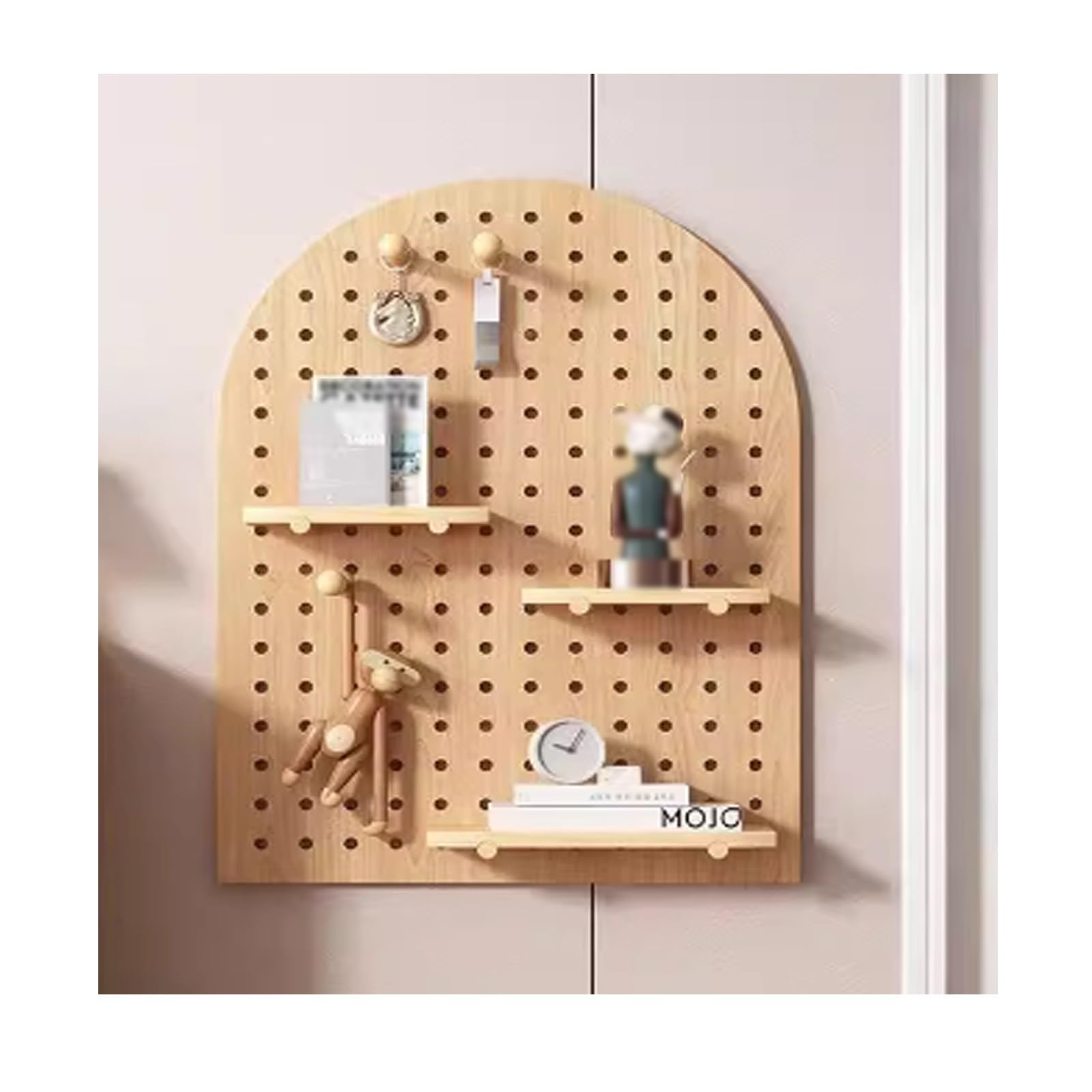 Modulares Kombinationsregal, Wand-Organizer-Lochwand, Lochwand-Wandpaneele, Wandmontierte Lochwand-Display-Paneele, For Die Wandaufbewahrung In Haus Und Garage(Wood,ARCHED_40*60CM)