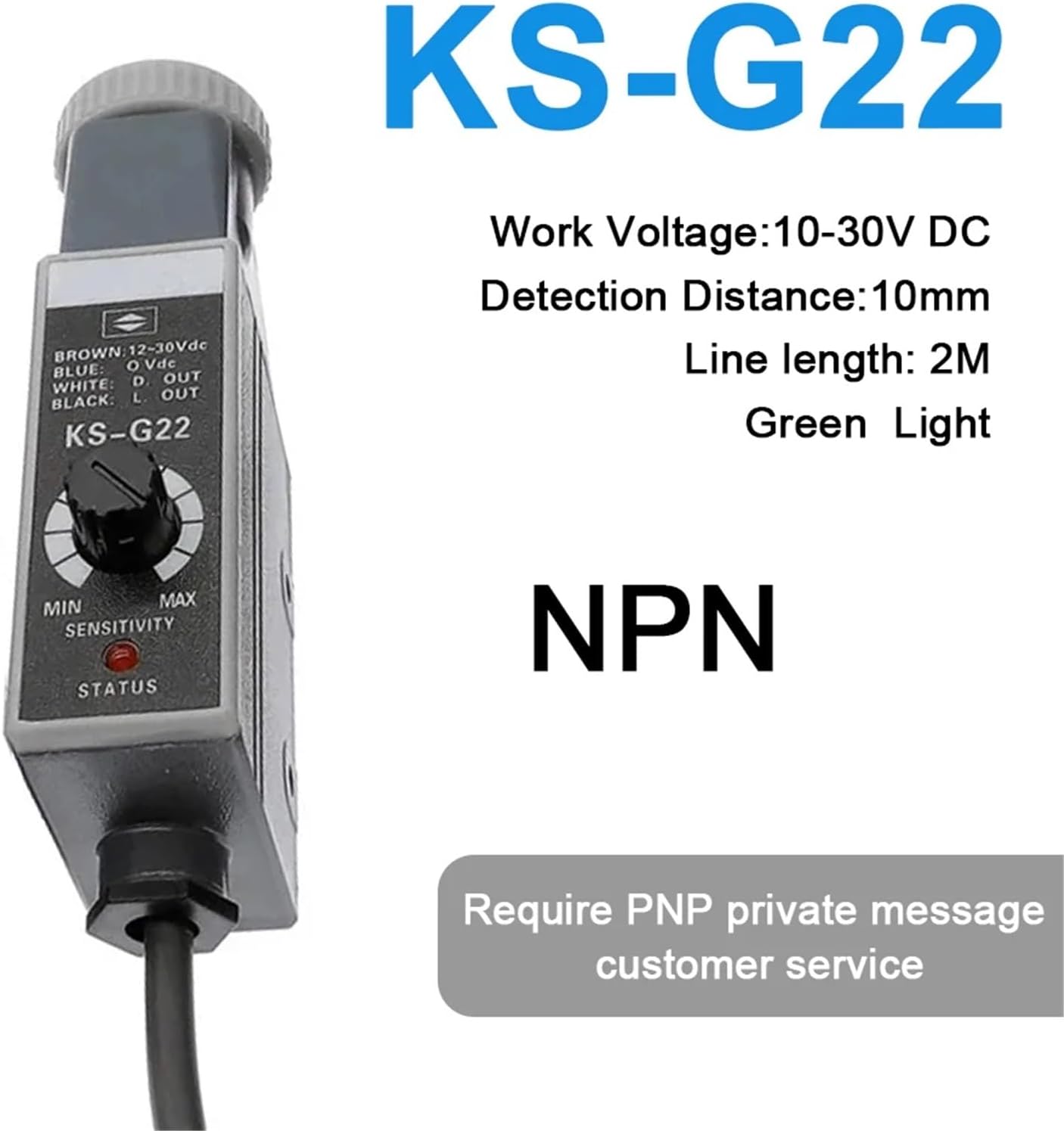 Sensor KS-W22 KS-G22 KS-R22 10-30V Mark Detection Photoelectric Switch Color Mark Sensor KS-RG22 KS-WR22 KS-WG22(KS-RG22)