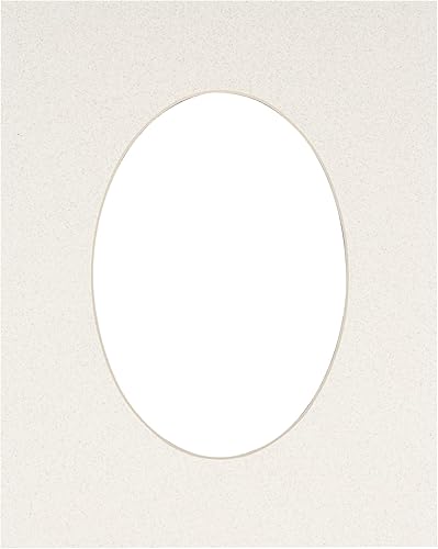 CountryArtHouse Oyster Shell - Marco ovalado de 16 x 20 pulgadas, sin ácido, con núcleo blanco, corte biselado para fotos de 13 x 18 pulgadas, se