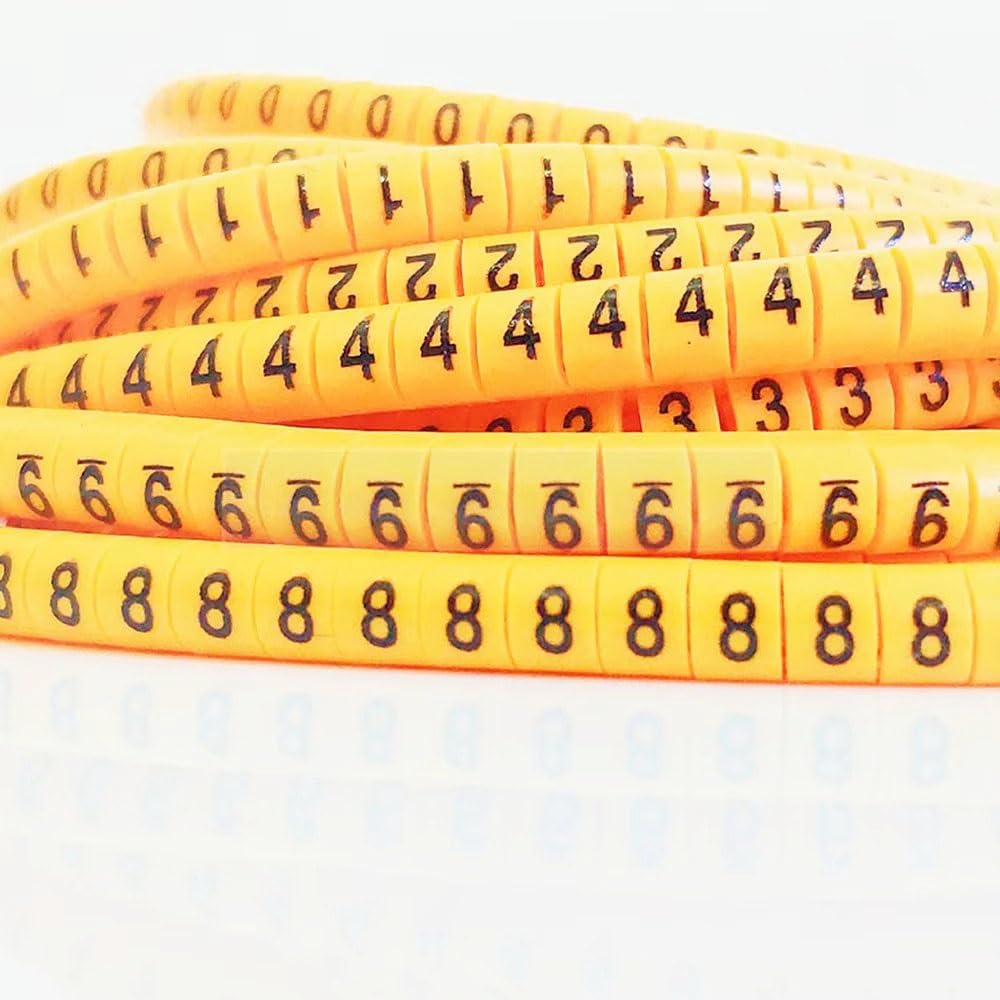 120/600 Szt. Oznaczników Numerów Przewodów, Miękkie Koszulki Kablowe Z PVC 0,5-35mm², Symbole 0-9 Do Identyfikacji Instalacji Elektrycznych W Obiektach Przemysłowych I Mieszkalnych(12mm² 600pcs)