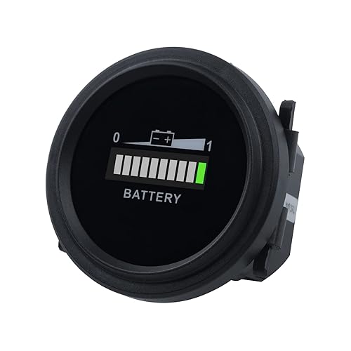 Runleader Indicador LED de alimentación de batería de 12 V a 24 V, 36 V, 48 V a 72 V, pantalla de carga y descarga de batería, aplicable a baterías