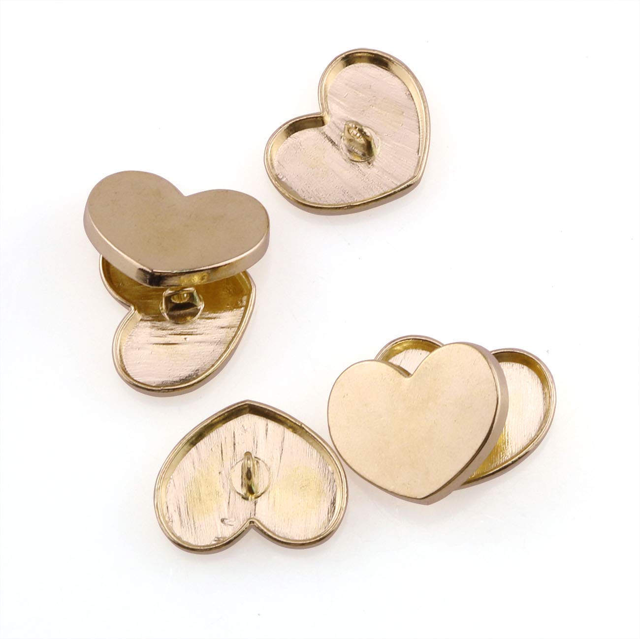 Amazon.com: PZRT 12pcs 15mm Metal Heart-Shaped Buttons