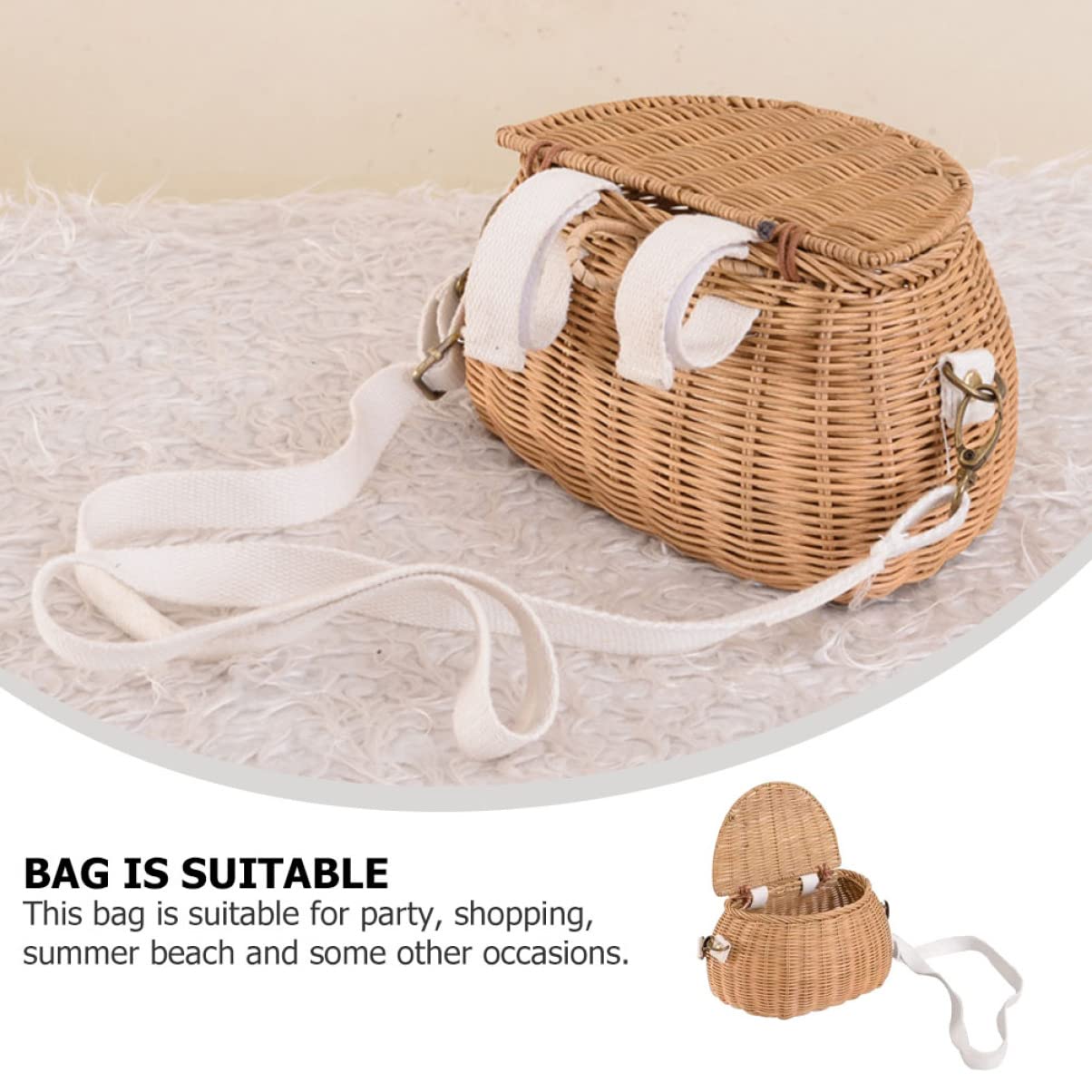 DECHOUS 2 Bolsos De Playa Cruzados para Mujer Tejidos Mano para Mujer Bolsos Cruzados De De Ratán Bolso De Hombro Cesta De Moda Bolso De Color Caqui Tropical para Niñas Bolso
