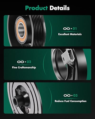 Miniatura 334 de SCITOO Compresor de CA para Acura TSX 2.4L 2004 2005 2006 2007 2008, CO 10849T Compresor de aire acondicionado con embrague 38810RBBA01 10360661