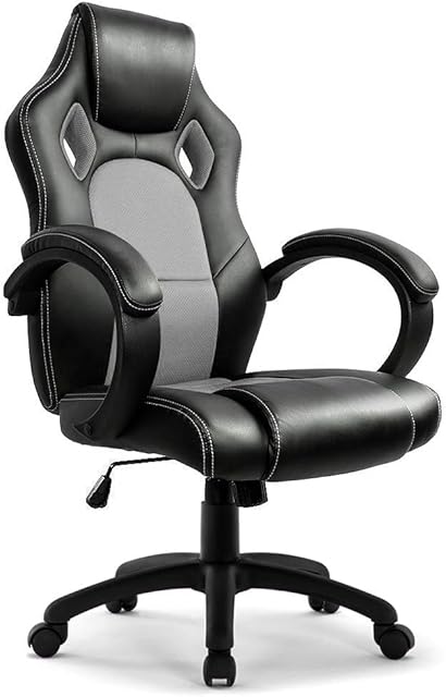 IntimaTe WM Heart Gaming Chair Ergonomic Office Chair Swivel Racing Chair High Back Desk Chair Reclining Computer Chair Executive PC Gamer Chair Adjustable Task Chair with Headrest Armrests Grey
