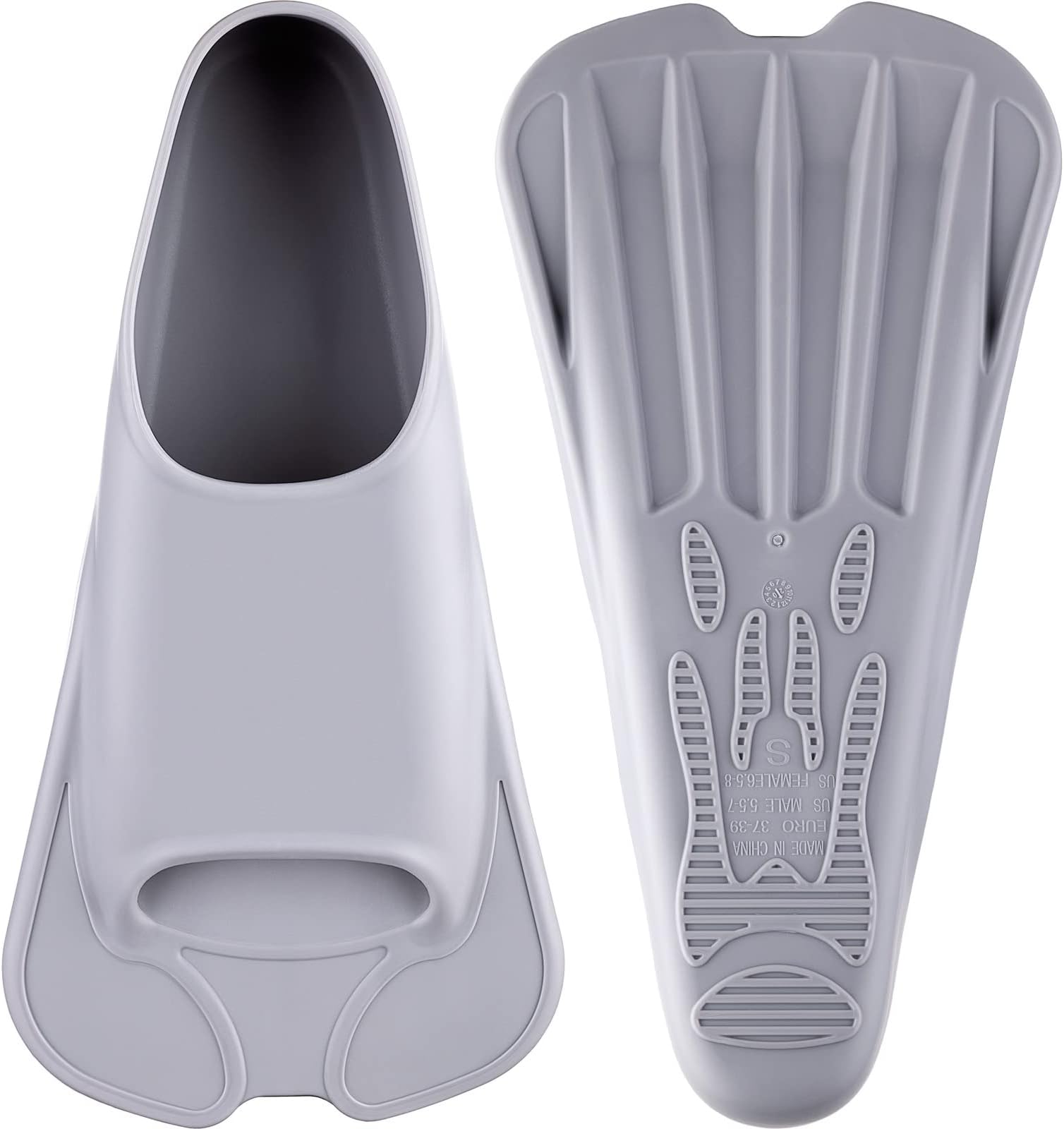 CAPASSwim Training Fins Comfortable Silicone Lap Swimming Short Blade Floating Flippers with Mesh Bag for Adult Men Women Build Leg Strength