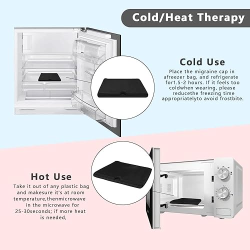Miniatura 5 de 2 Pac - Envoltura de cabeza de hielo para migraña y alivio del dolor de cabeza paquete de hielo de gel para alivio del estrés alivio de la migraña