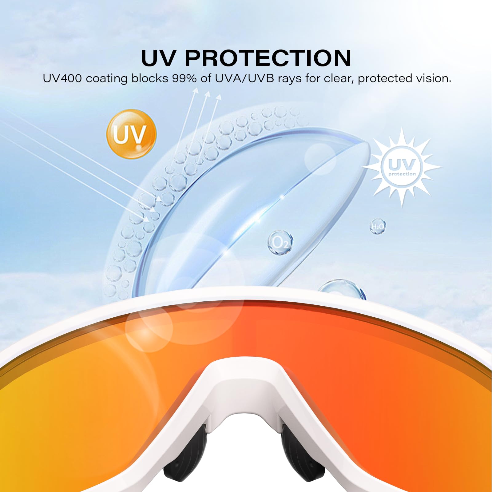 Occhiali da sole sportivi polarizzati per uomo e donna, protezione UV400, occhiali da corsa e ciclismo