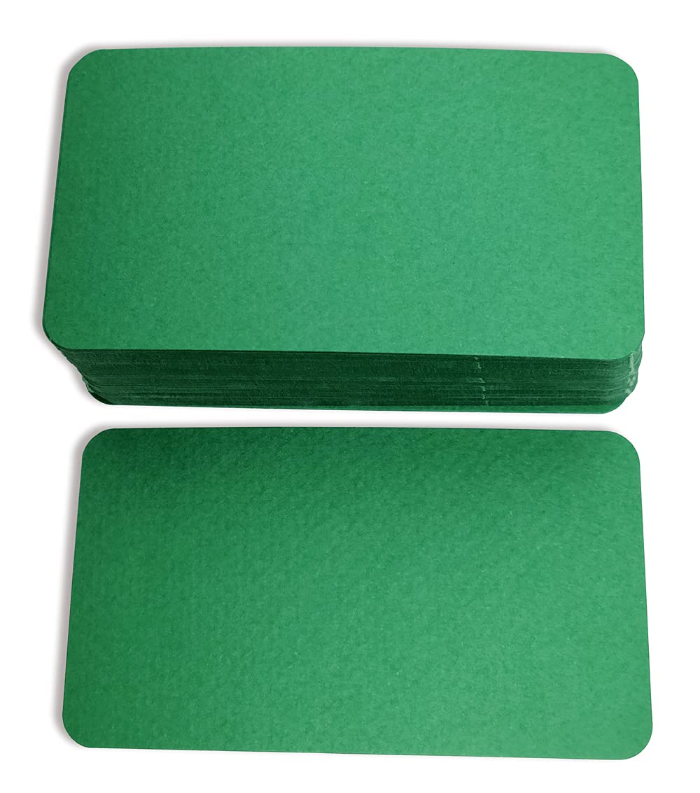 PPAPPAPPIYO 3.5x2 Inch Color Index Cards - Pack Of 100 Blank Green Cards, 180gsm Thick Paper
