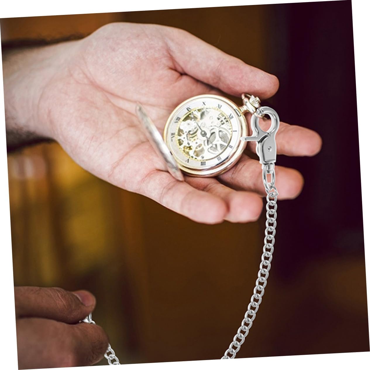 BESTYASH 4pcs Metal Pants Chain Accessories Pocket Watch Chain Buckle for Men for Dancers Punk Style Versatile Use Jeans Coats Bags