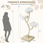 Tangkula Grand arbre de chat pour les chats intérieurs, 70 Tour de Chat Multi-Niveau avec 3 Des perchoirs chauds, 3 Balles de jingling, postes de scratching sisal & Planche, Arbre Cat moderne pour les grands chats 20 lbs (blanc)