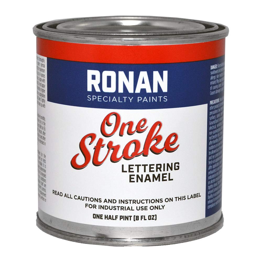 Ronan Specialty Paints, One Stroke Lettering Enamel, 1/2 Pint Can, White (L101)