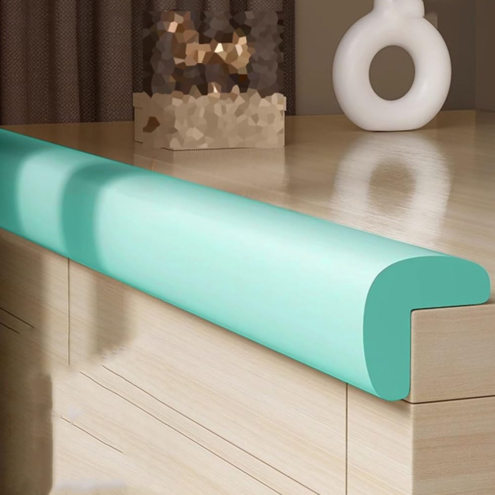 Safety Edge Corner Guards Protector， Foam Safety Edge Guards For Furniture Sharp Edges Multicolor Multiple Sizes(Light Green,10M/32.8Ft)