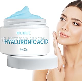 Máscara para dormir à noite, Máscara Facial Creme Ácido Hialurônico, Hidratante para dormir com água gelada, reabastece a pele para iluminar, clarear, hidratar e fortalecer Rock-br