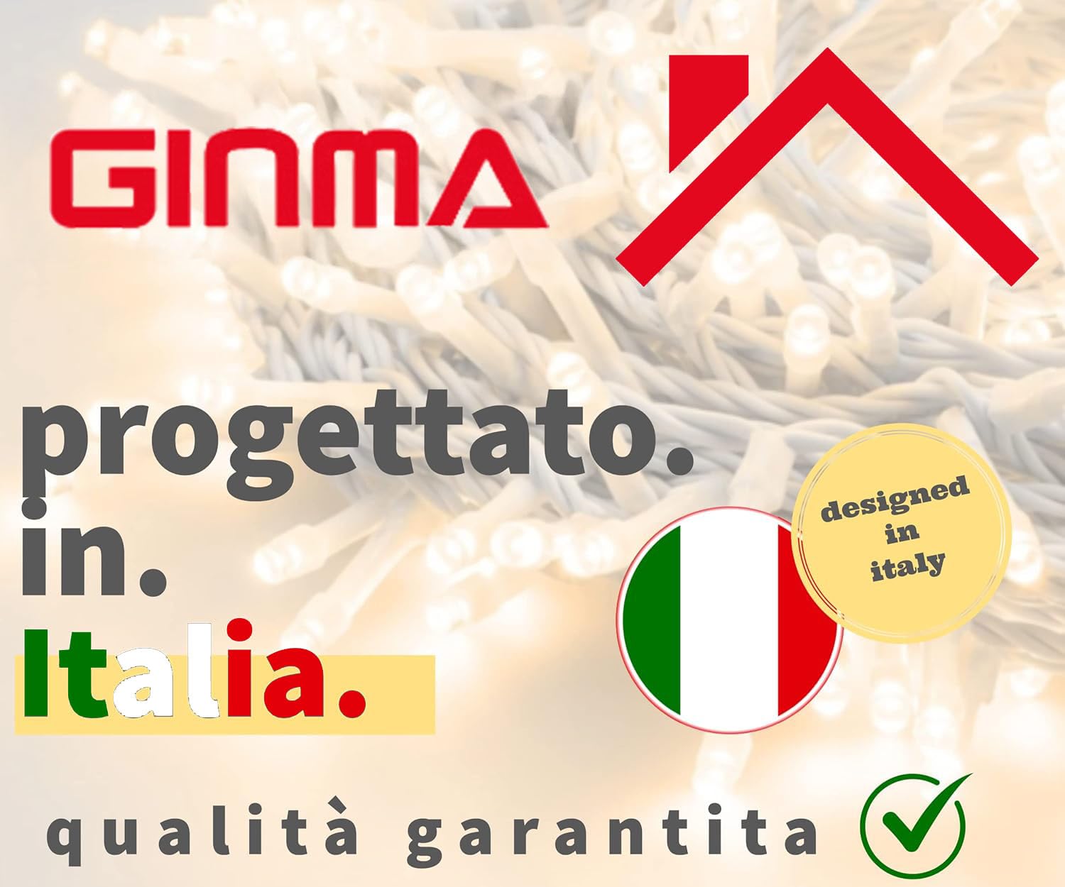 GINMA Luci di Natale Professionali Effetto Tenda Luminosa LED - Certificata IP44 - Basso Consumo e Impermeabili - Prolungabile (Bianco Caldo, 2x3 metri (300 LED))