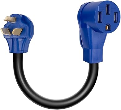 سلك محول شاحن NEMA 10-30P إلى 14-50R EV، قابس مجفف 30A لشحن EV 50A، مقياس STW 10 عالي التحمل، 13 بوصة، لشحن EV من المستوى 2